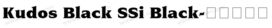 Kudos Black SSi Black字体转换